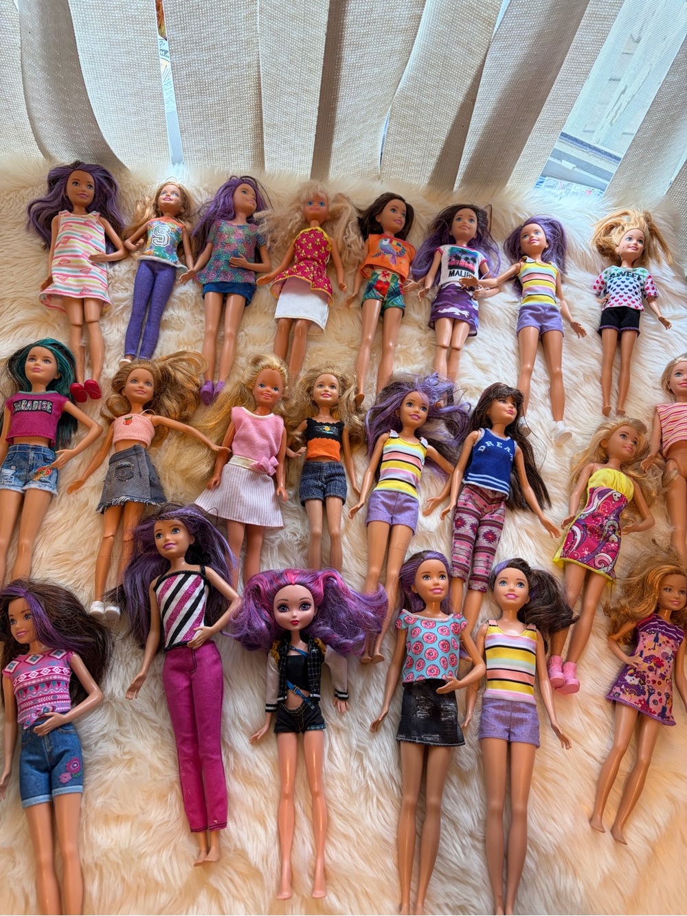 Purple Hairstyles Assorted Girls Dolls - Fashion Playset